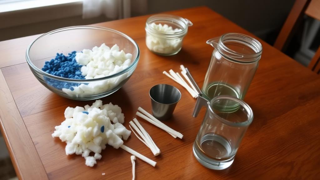 Le matériel utilisé — Bougie côtelée bleu électrique