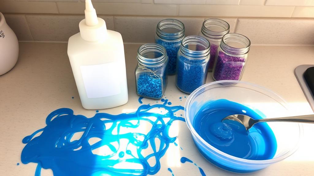 Le matériel utilisé — Slime galaxie bleu-corail